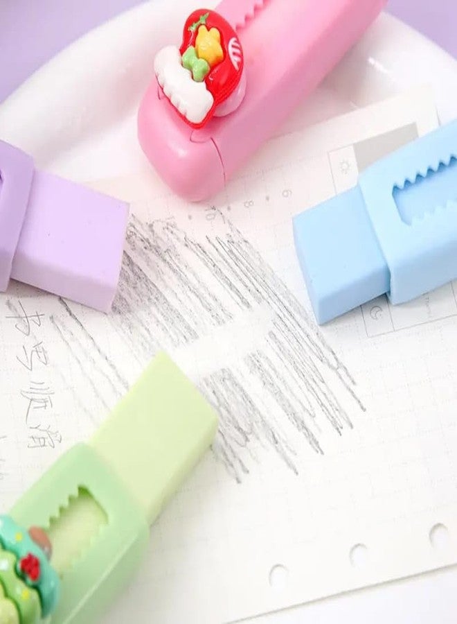 TERA13 Cute Cartoon Erasers Christmas Edition | Stylish Push Pull Mechanical Eraser for Kids, Stationery Set | Santa, Bear & Snowman | Perfect for School, Return Gifts |`Colour May Very |Pack of 2 | - Image 3